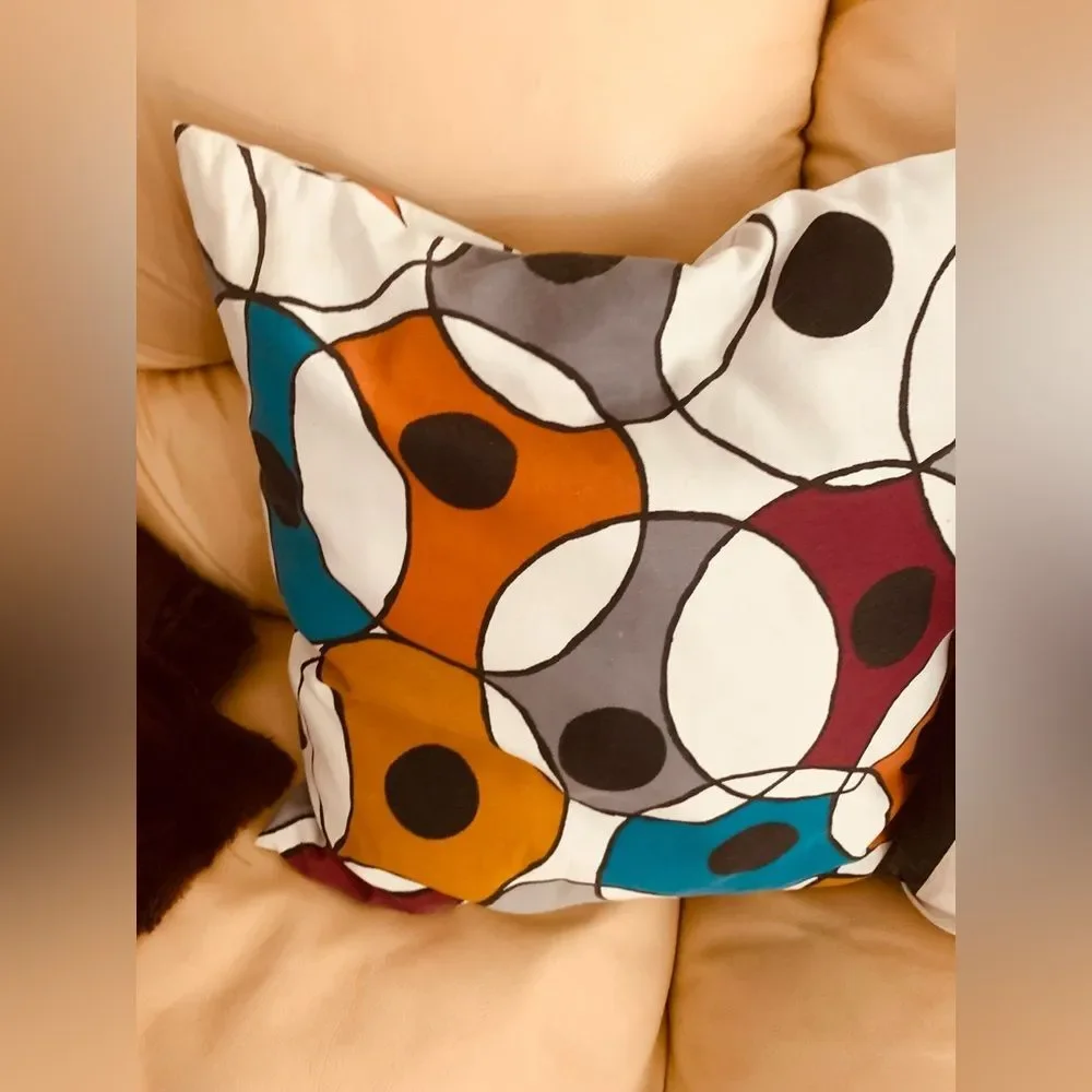 IKEA Colorful Multicolor Geometric Stripes Accent Throw pillow Covers Set of 2